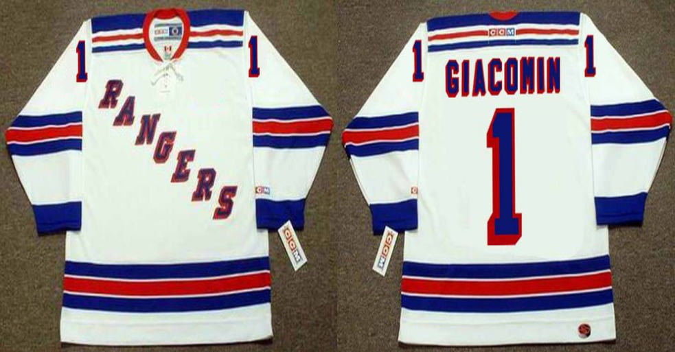 2019 Men New York Rangers #1 Giacomin white CCM NHL jerseys->new york rangers->NHL Jersey